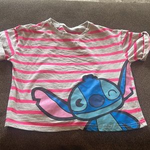 Disney Stitch Scrump stripped crop top ladies XS